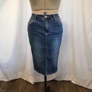 Calvin Klein Denim Pencil Skirt